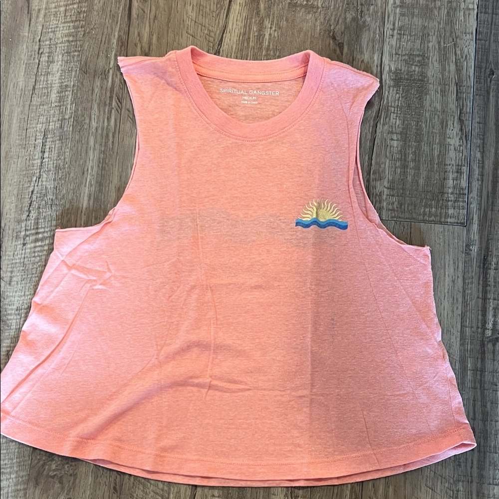 Spiritual Gangster Coral Tank with Sun Design